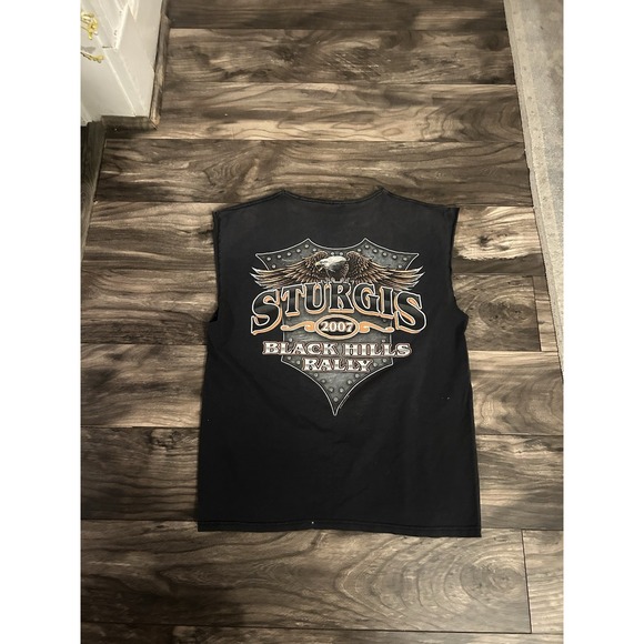2007 Sturgis Rally Biker Motorcycle Tank Top Sleeveless T Shirt Men's L 577 - Picture 3 of 5